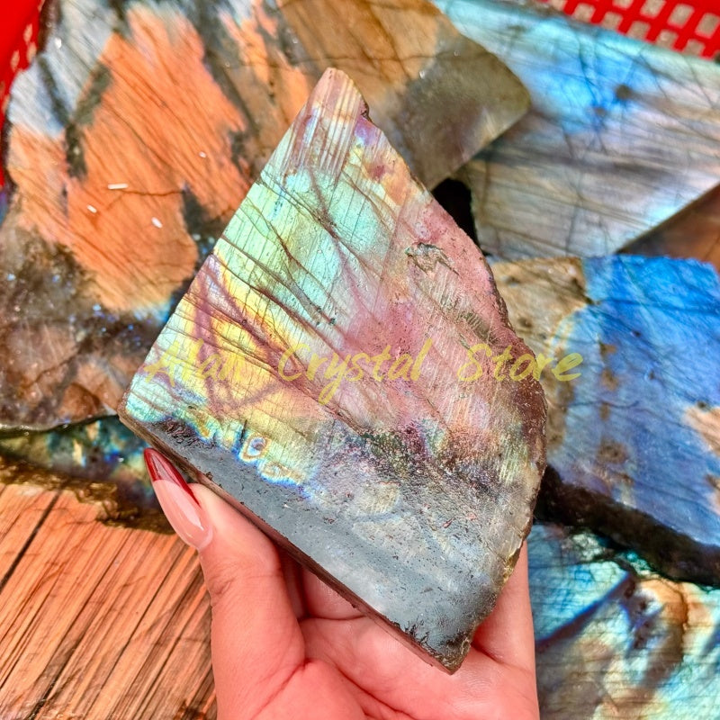 Natural Labradorite Slice.