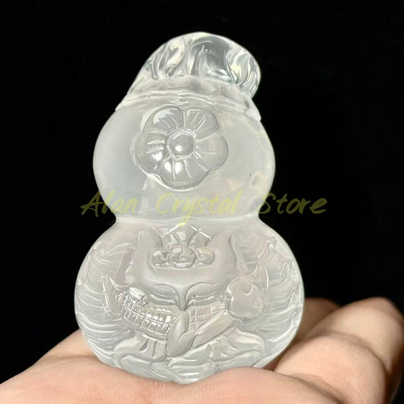 Natural Clear Quartz Nine-tailed Fox Gourd