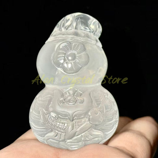 Natural Clear Quartz Nine-tailed Fox Gourd