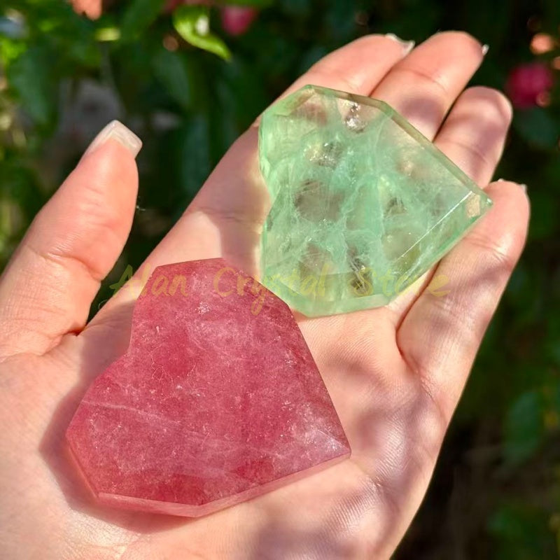 Crystal Facet Heart Carving