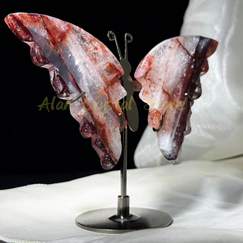 Red Fire Quartz Butterfly Wings