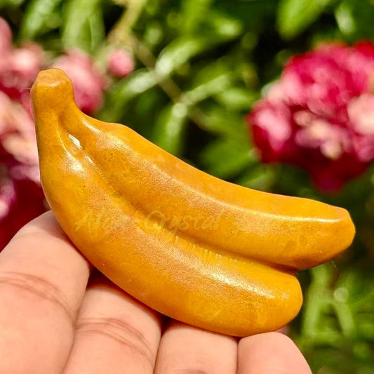 Yellow Jade Banana Carving