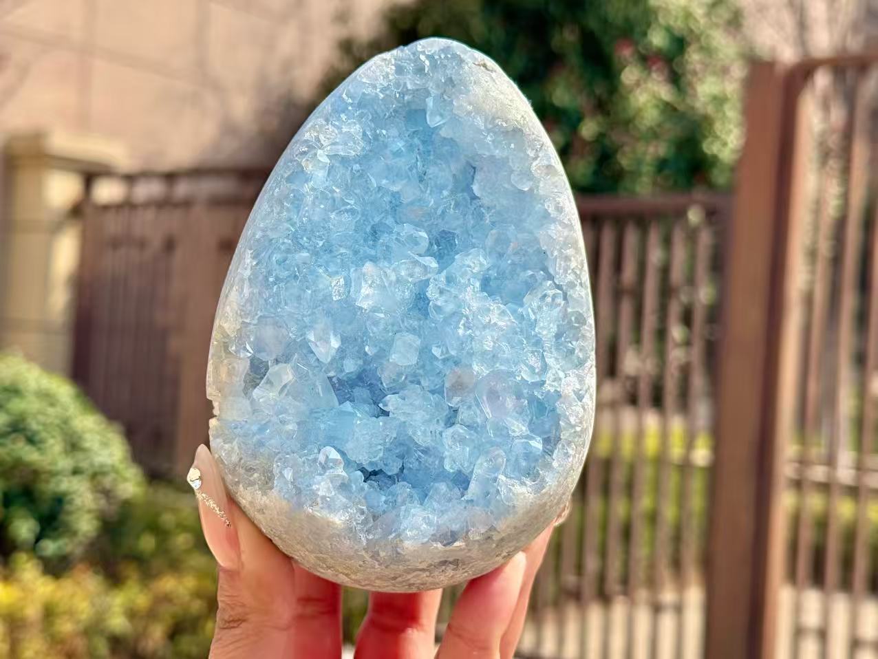 Natural Blue Celestite Crystal Cluster,Raw Geode,Rough Blue Celestine Crystal Egg,Reiki healing,Energy Crystal,Home Decor