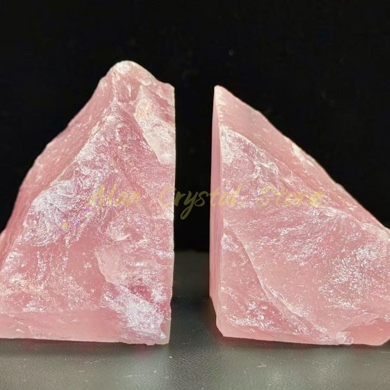 Raw Rose Quartz Bookshelf