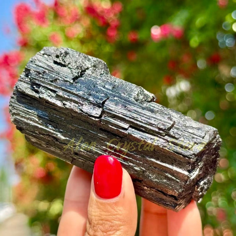 Black Tourmaline Gem Raw Stone