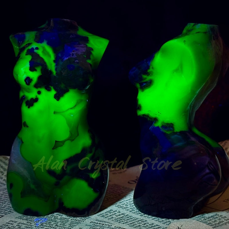 Natural Volcanic Agate Female Model Carving.
