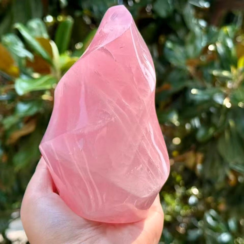 Natural Rose Quartz Torch.