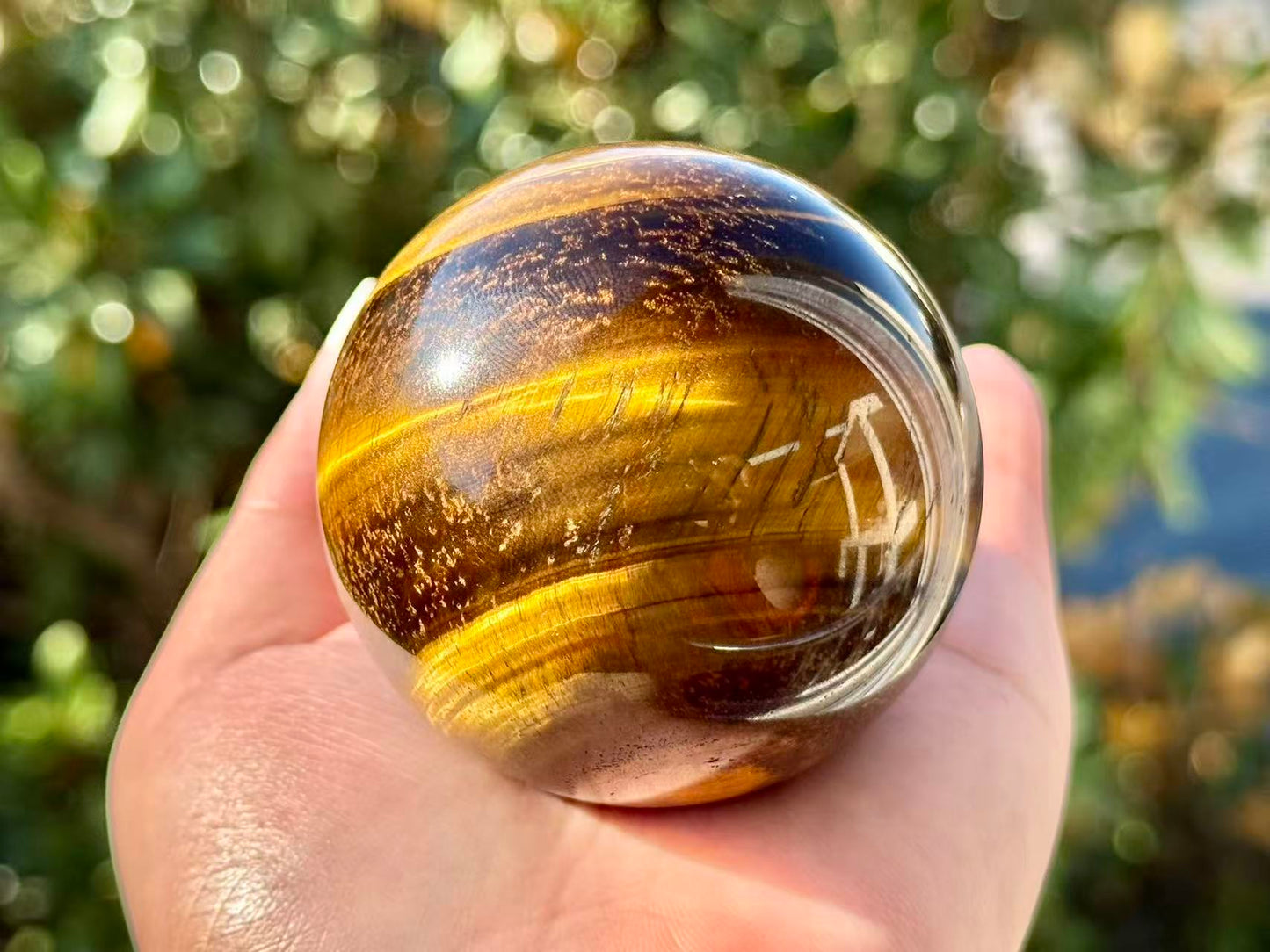 Natural Tiger eye Stone Sphere,High Quality Ball.1PC