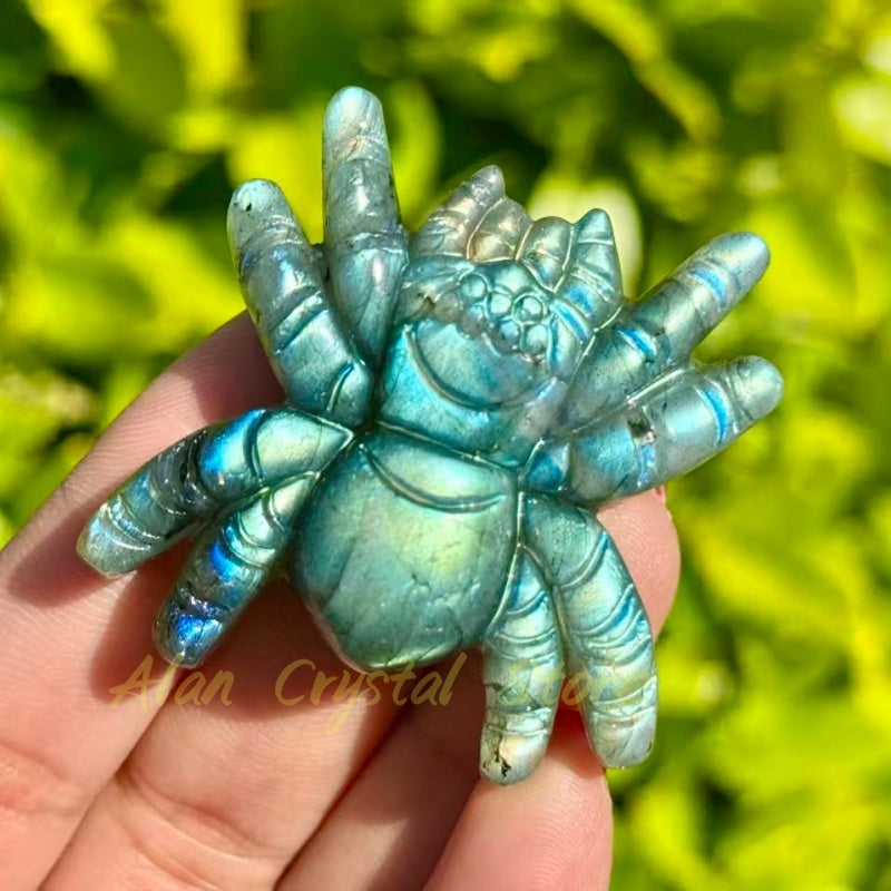 Labradorite Spider Carving