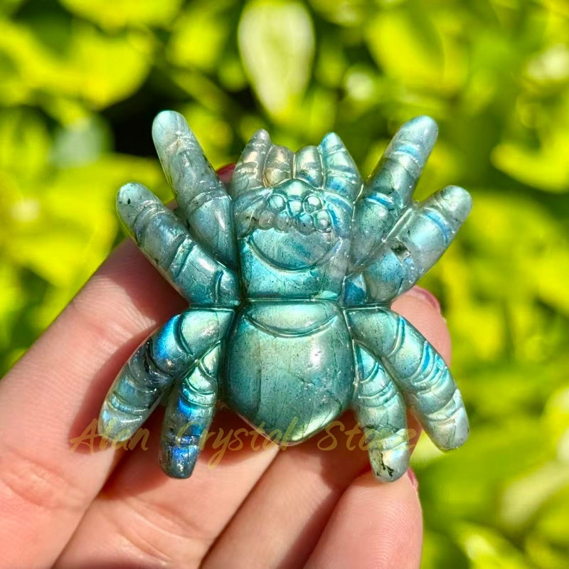 Labradorite Spider Carving