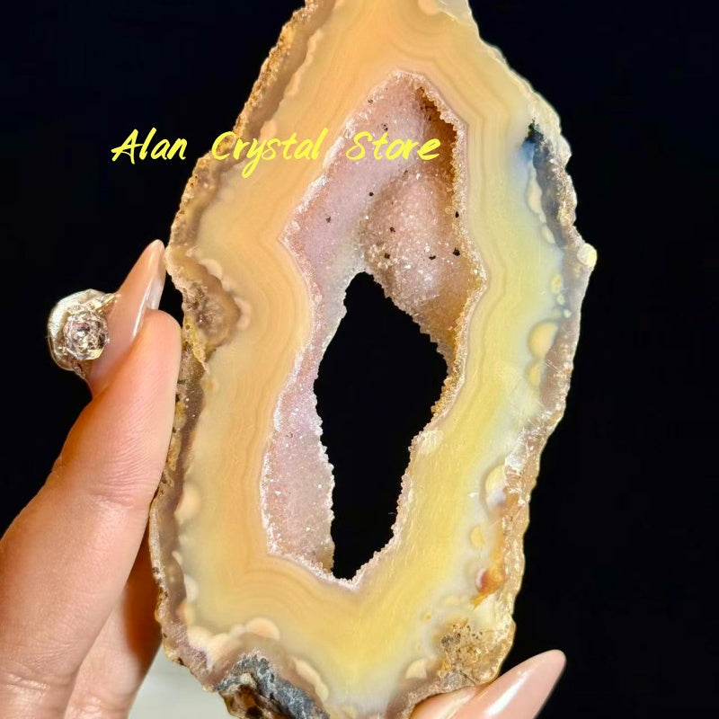 Druzy Agate Geode Slice