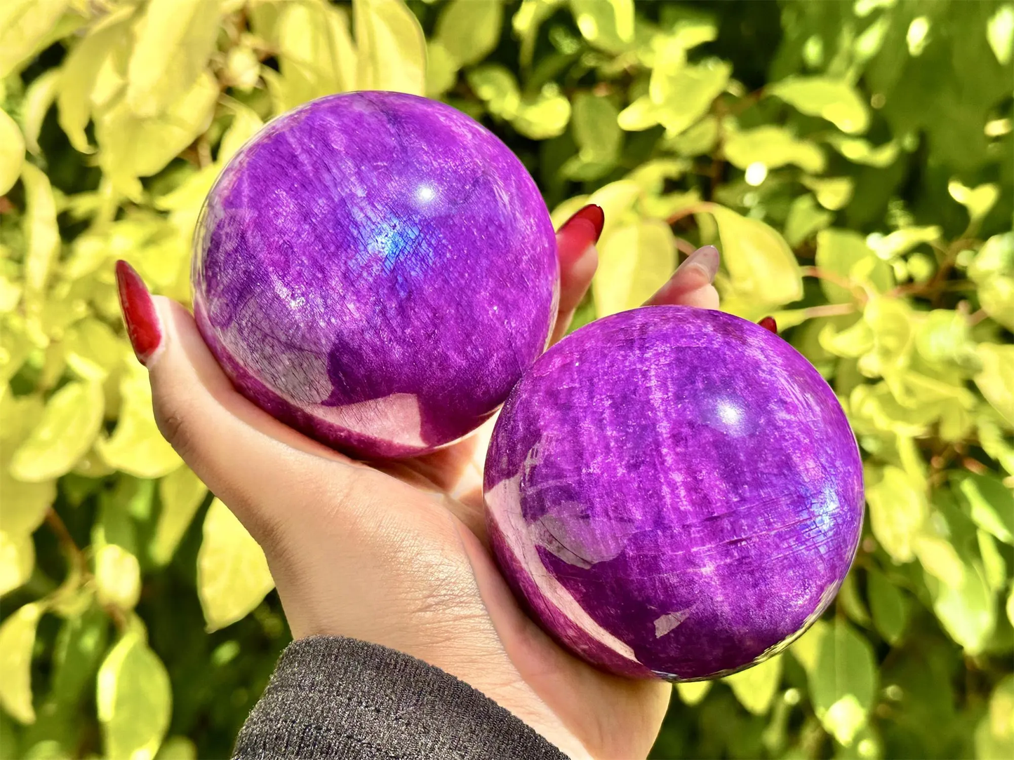Natural Purple Moon Stone Sphere,High quality Crystal quartz Ball.