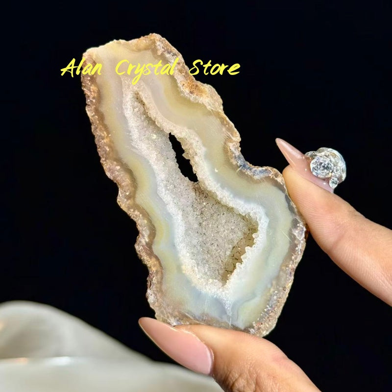 Druzy Agate Geode Slice