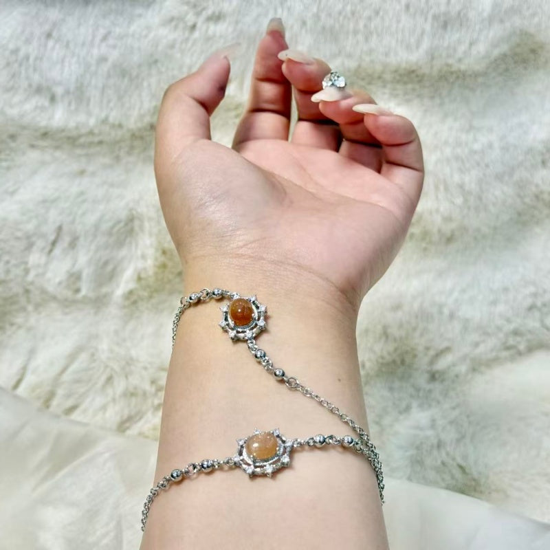 Natural Golden Sun Stone Bracelet.