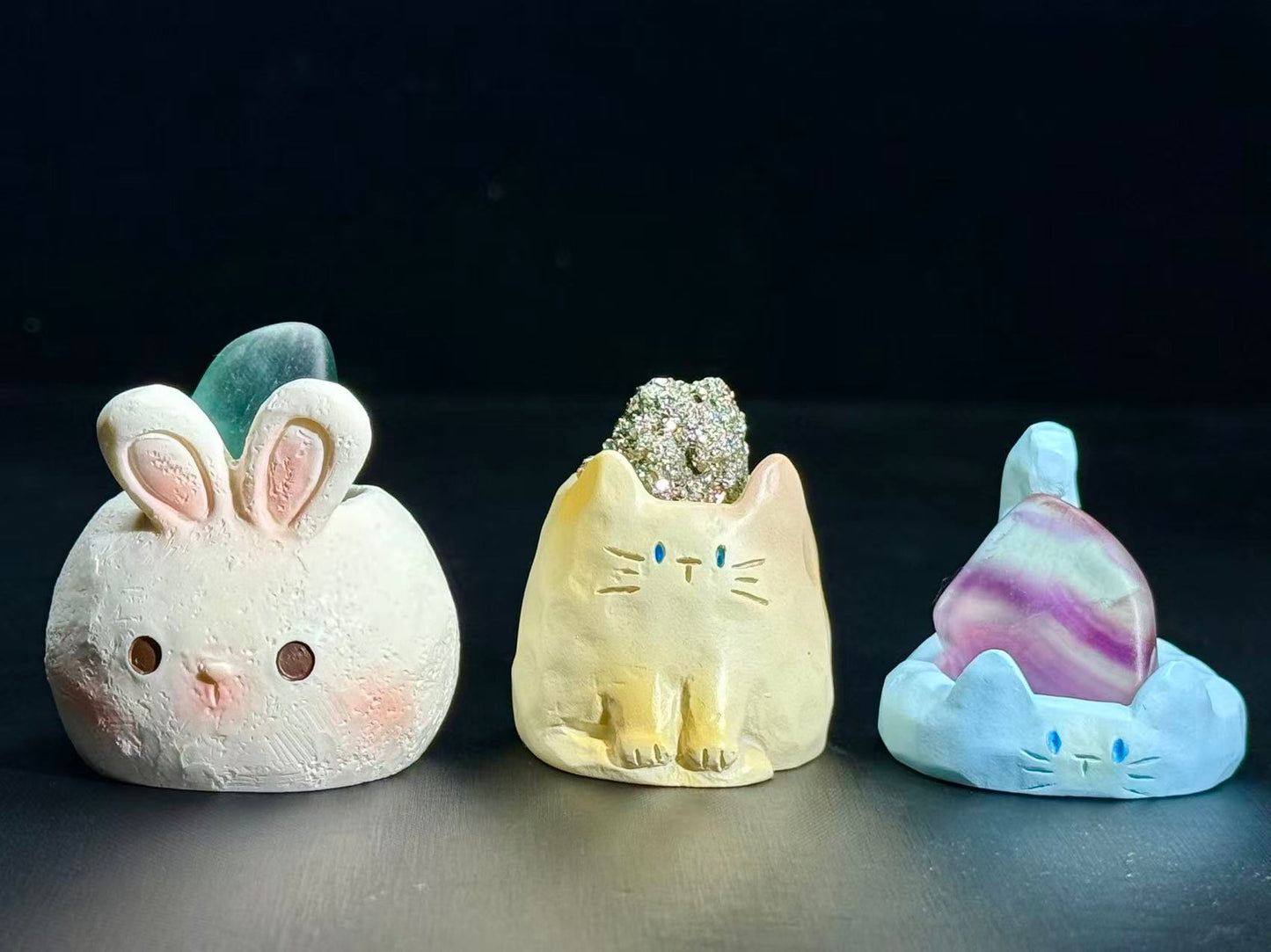 Natural Crystal Stone mystery box,Cute Pet Base,Raw Stone