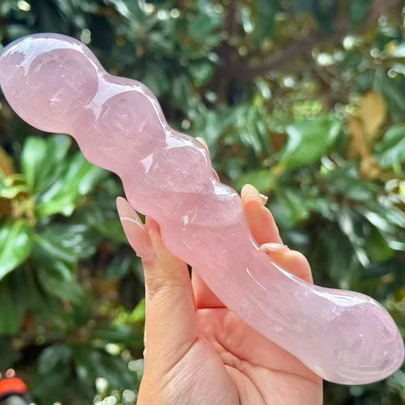 Natural Rose Quartz Massage stick.
