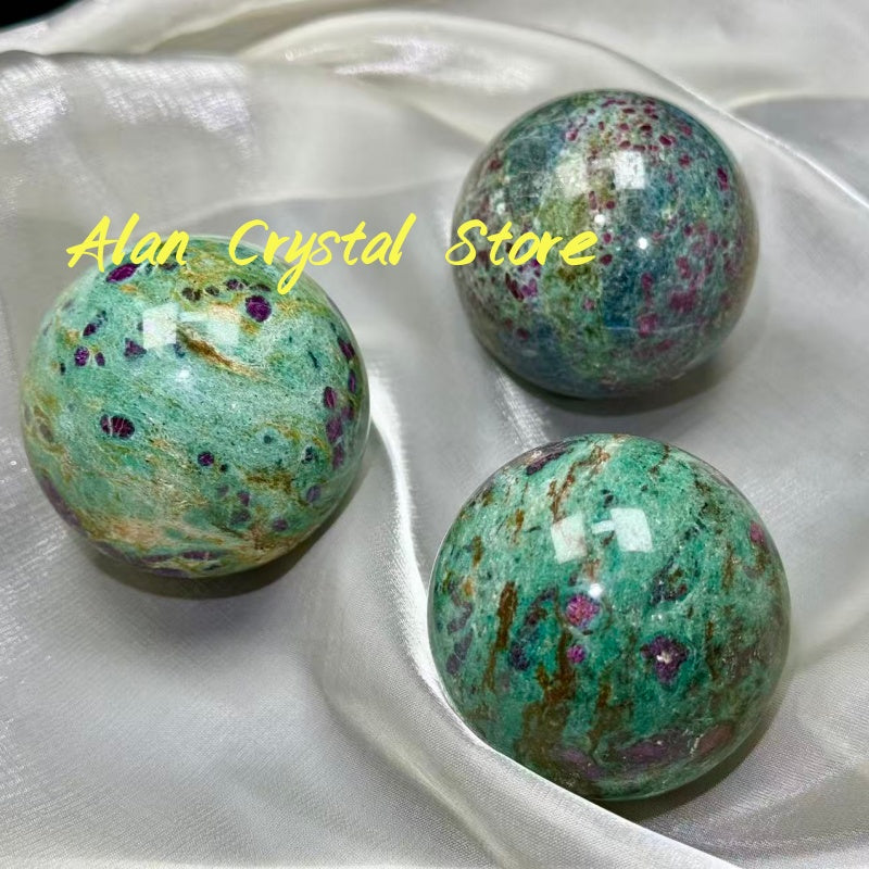 Natural Ruby Fuchsite Sphere