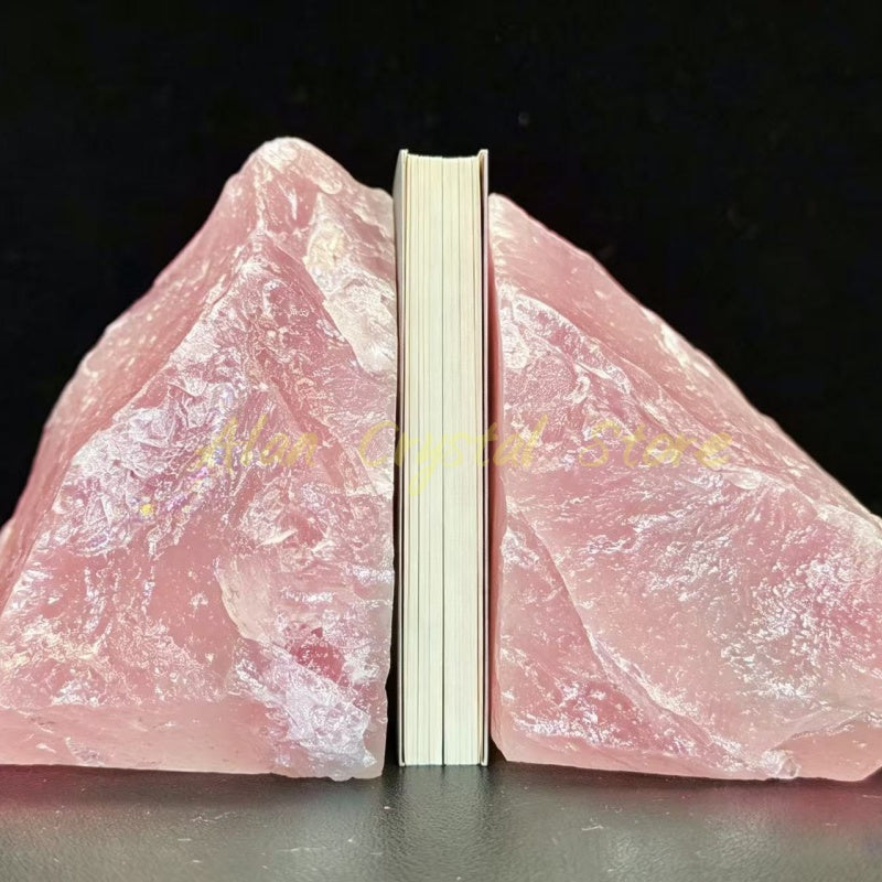 Raw Rose Quartz Bookshelf