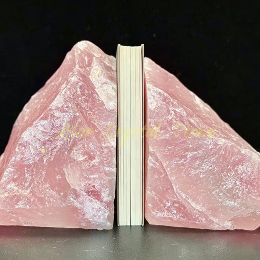 Raw Rose Quartz Bookshelf