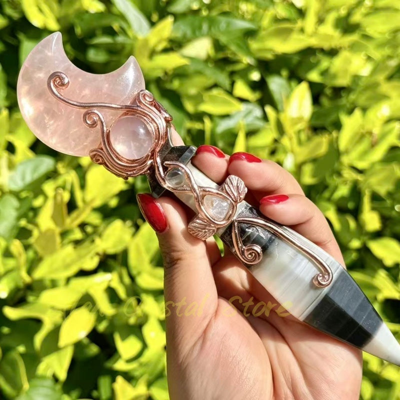 Handmade Natural Crystal Quartz Dagger,Energy Crystal Knife