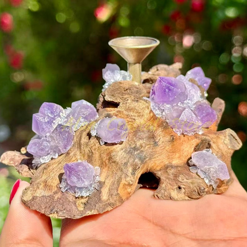 Amethyst Wood Sphere Base