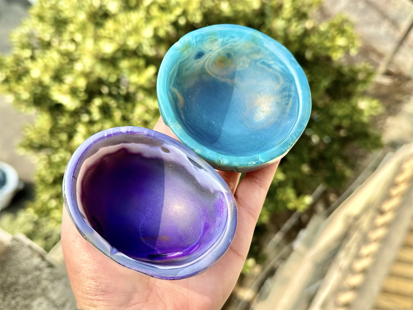 3 inches+ Rainbow Agate Bowl.Hand Carved Bowl.