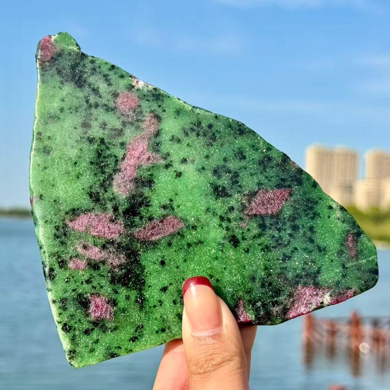 Natural Zoisite Slice. 1PC