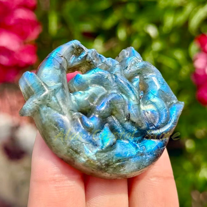 Labradorite Fox Carving
