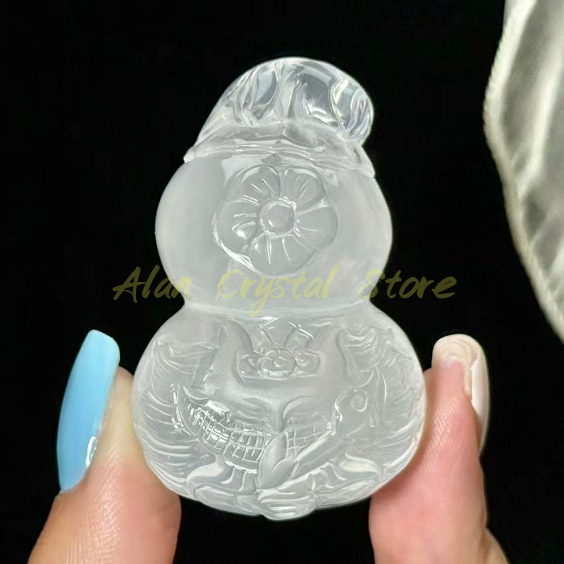Natural Clear Quartz Nine-tailed Fox Gourd