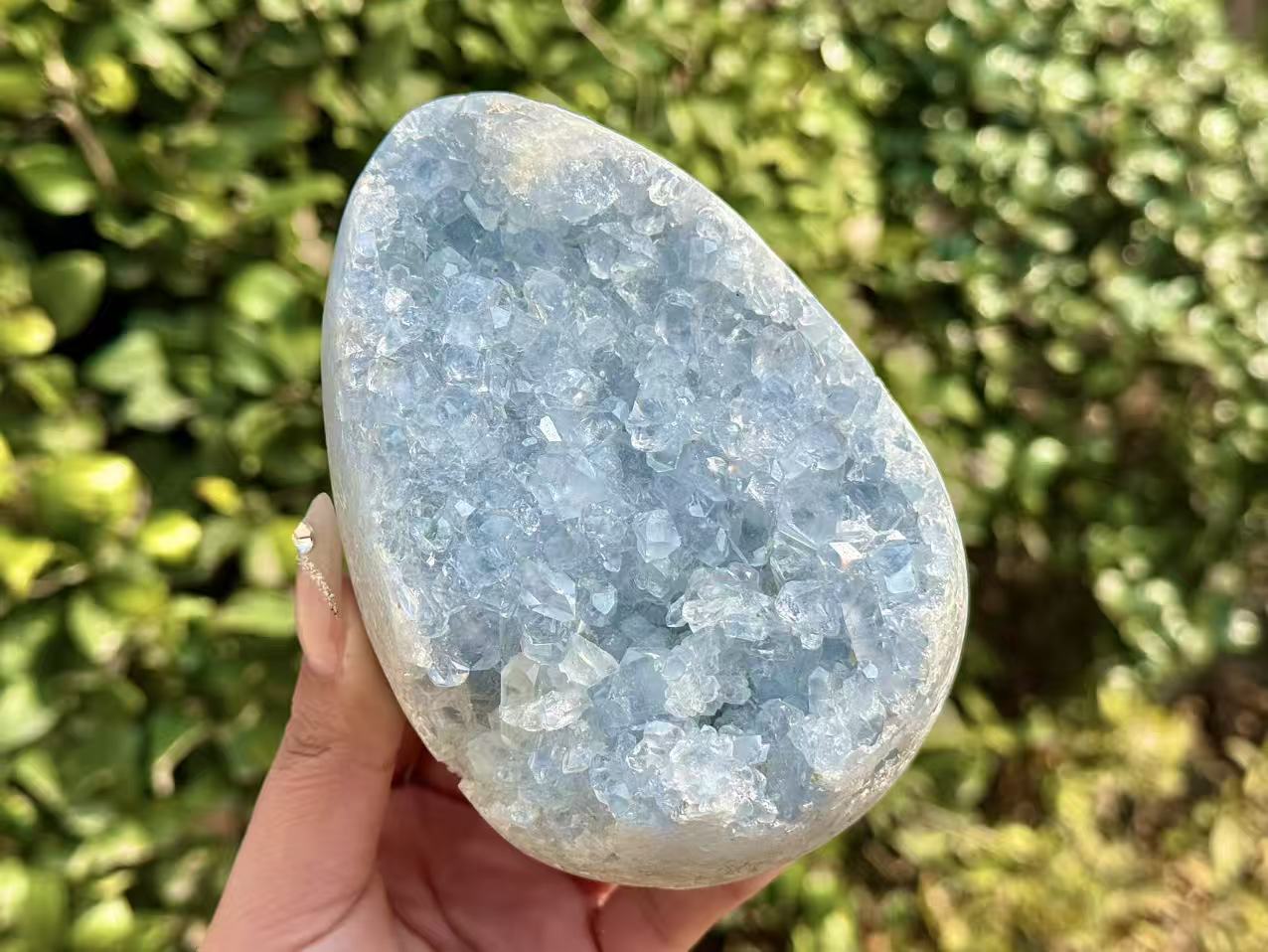 Natural Blue Celestite Crystal Cluster,Raw Geode,Rough Blue Celestine Crystal Egg,Reiki healing,Energy Crystal,Home Decor