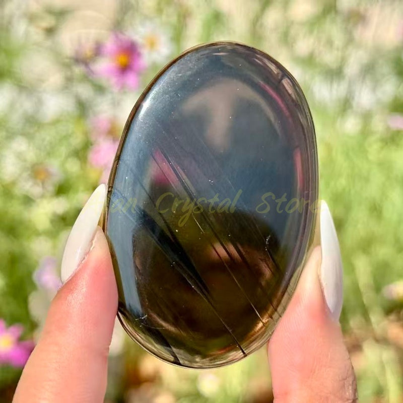 Ice Obsidian Palm Stone