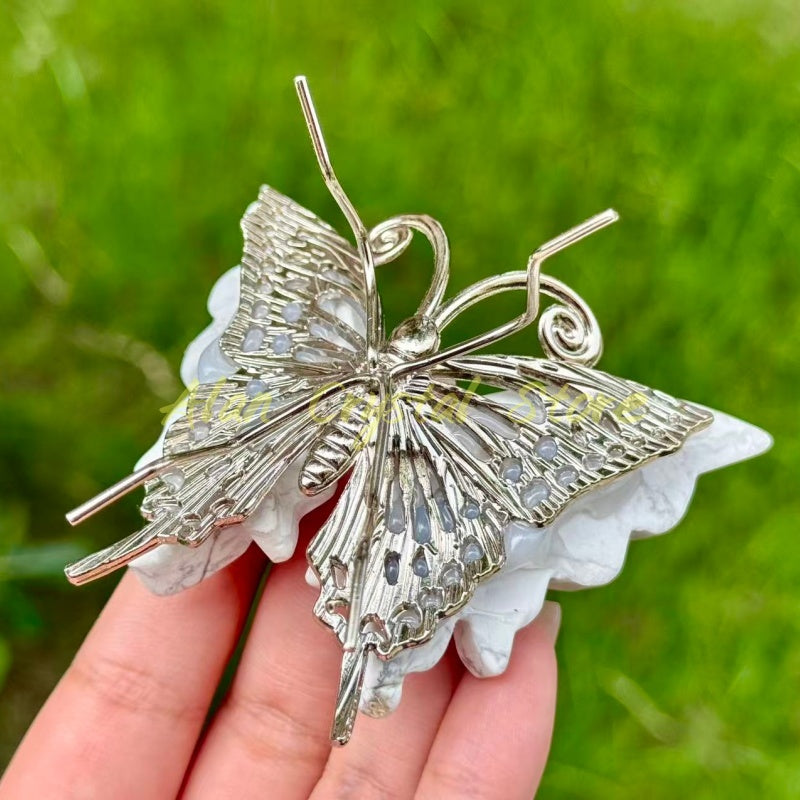 Natural Howlite Butterfly 1PC