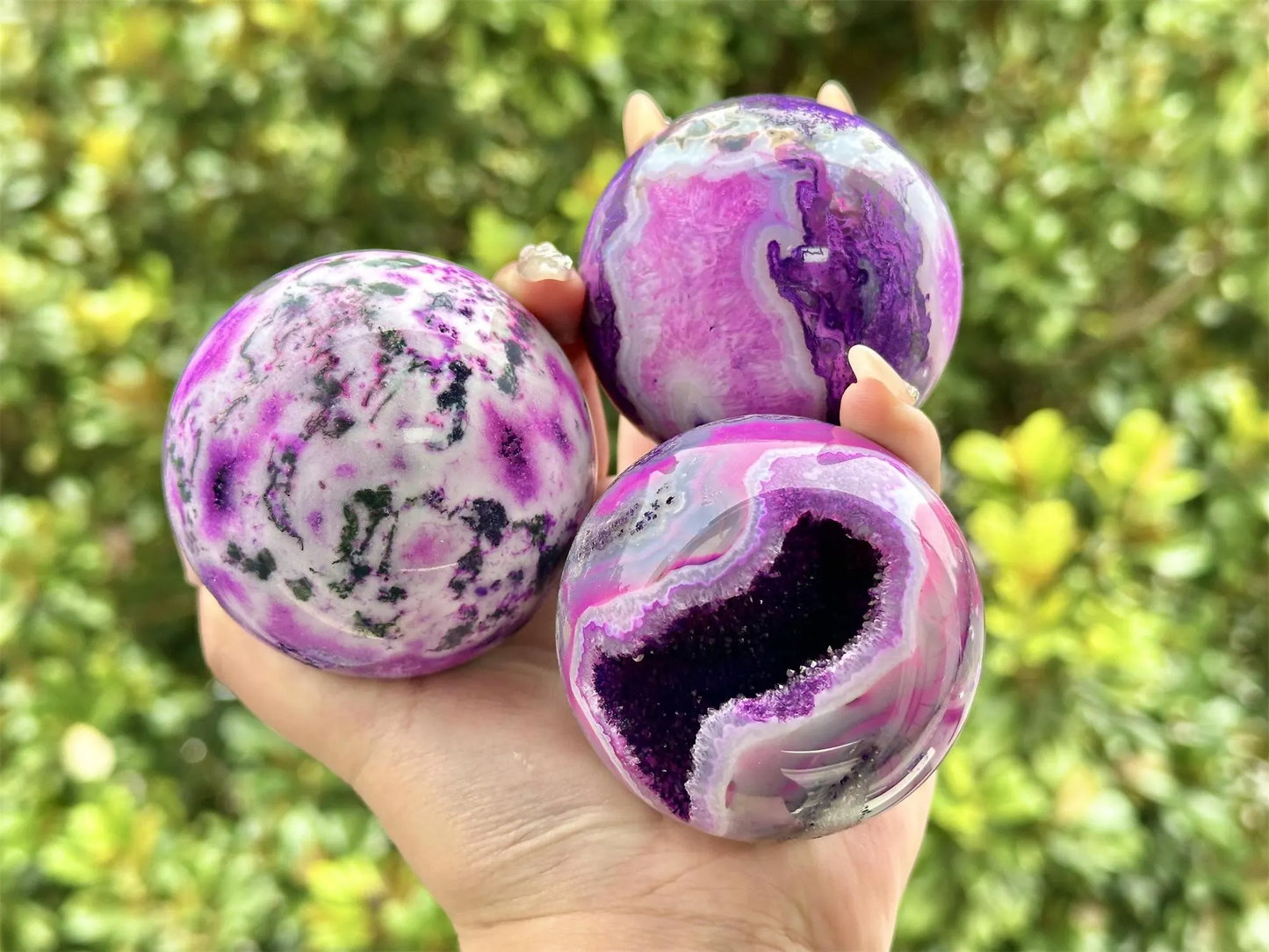 Purple Moss Agate Sphere.1PC