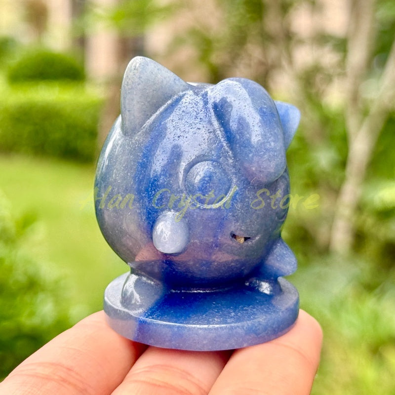 Natural Blue Aventurine Jigglypuff Carving.1PC