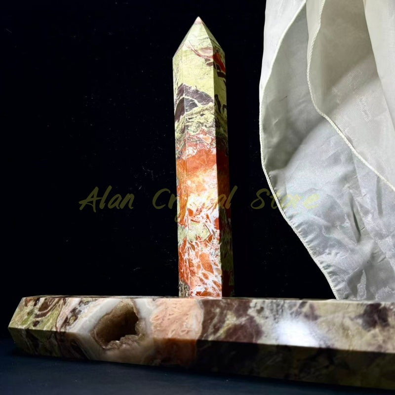 Natural Money Agate Tower,Large Size Tower.