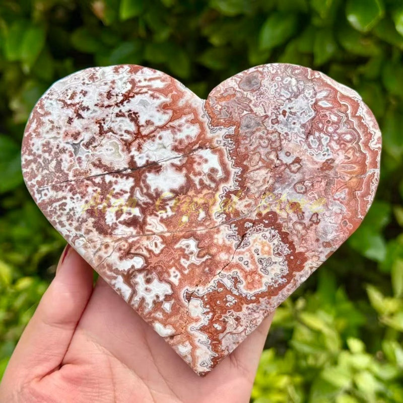 Pink Mexican Agate Heart.