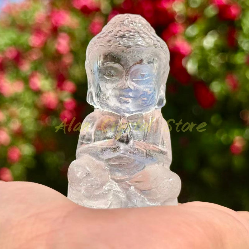 Clear Quartz Buddha Carving