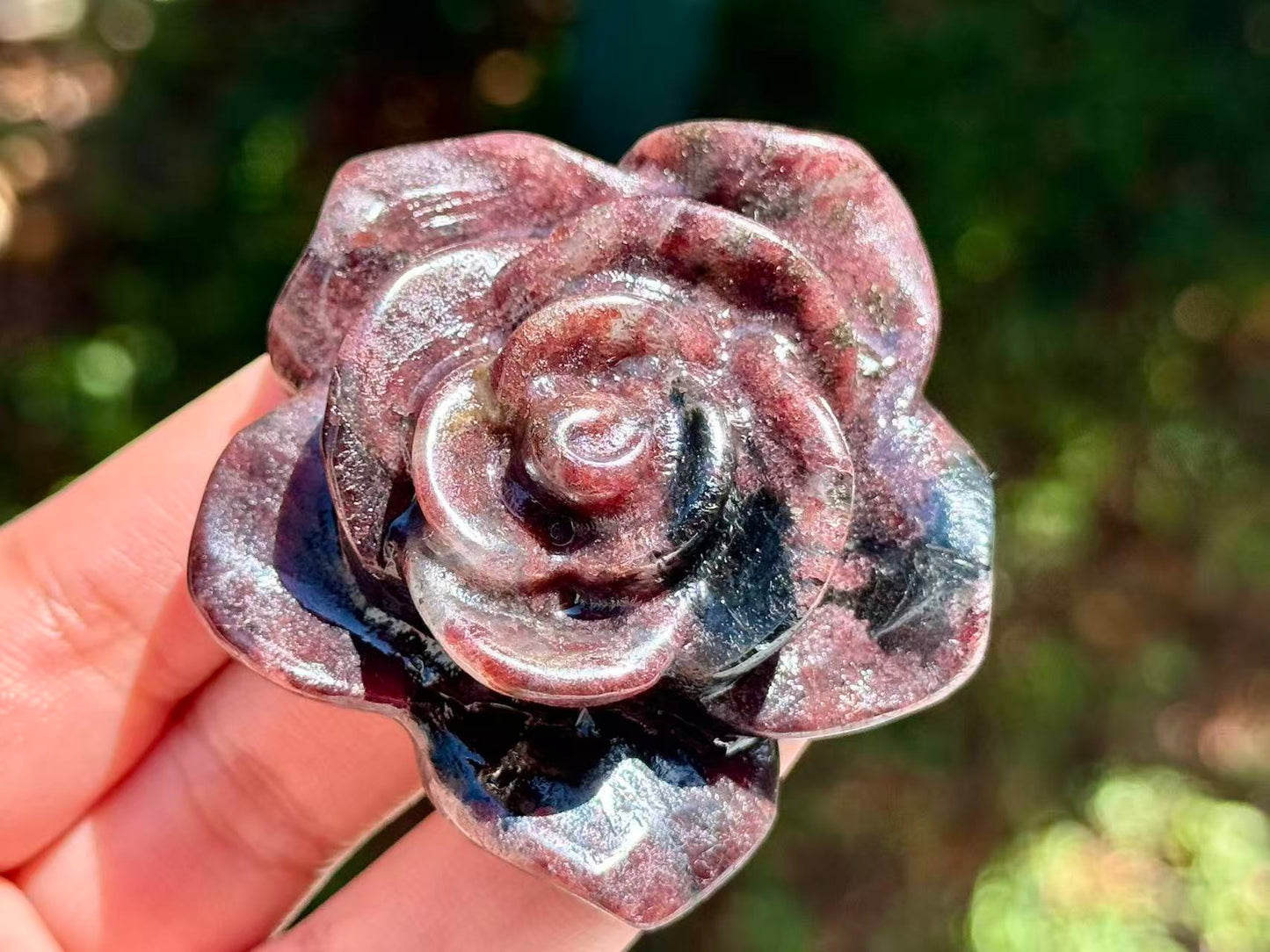 Natural Crystal quartz Hnad Carved Rose,gift for her 1PC