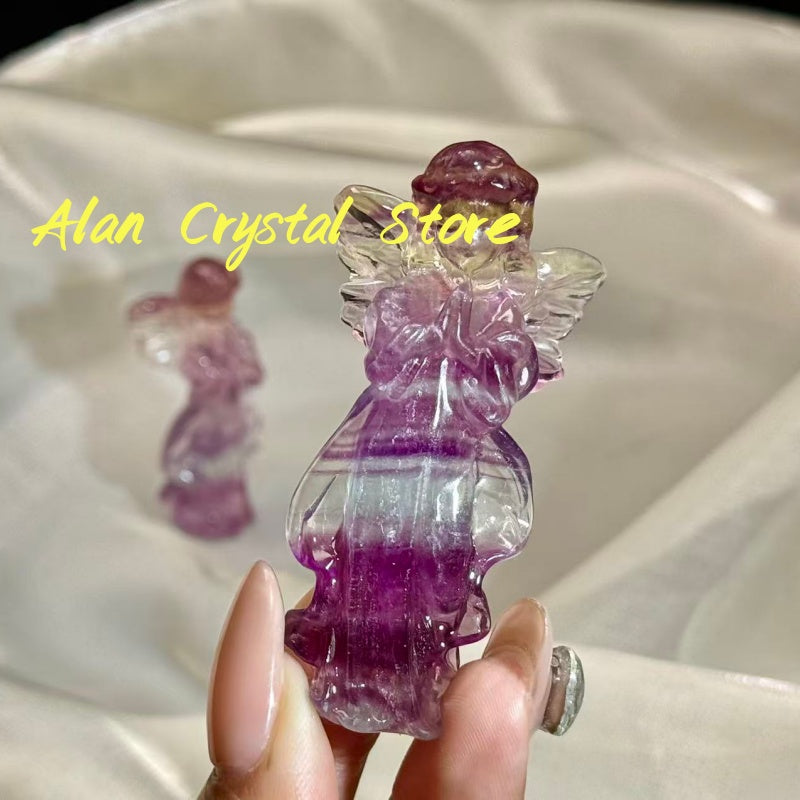 Candy Fluorite Angel Carving