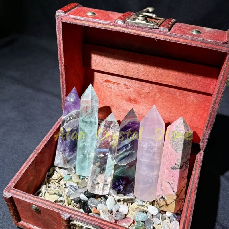 Natural Crystal Tower Treasure Box,Energy Blessing,Witch's Energy Crystal Box