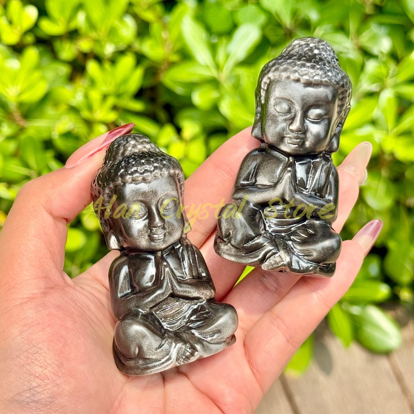 Natural Silver Obsidian Buddha Carving.1PC