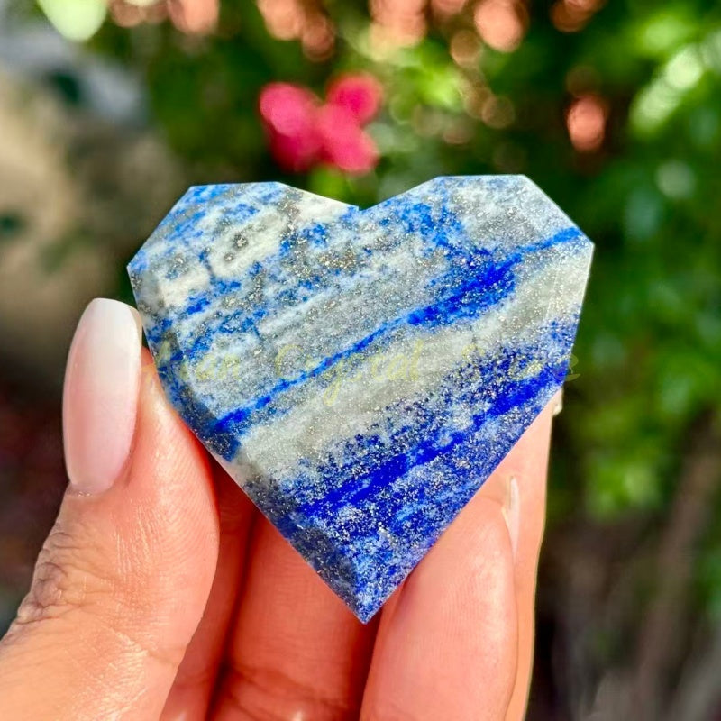 Lapis Lazuli Facet Heart