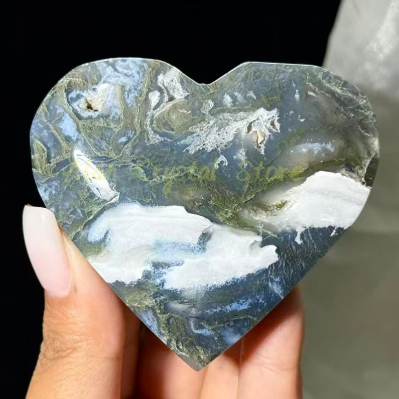Moss Agate Heart