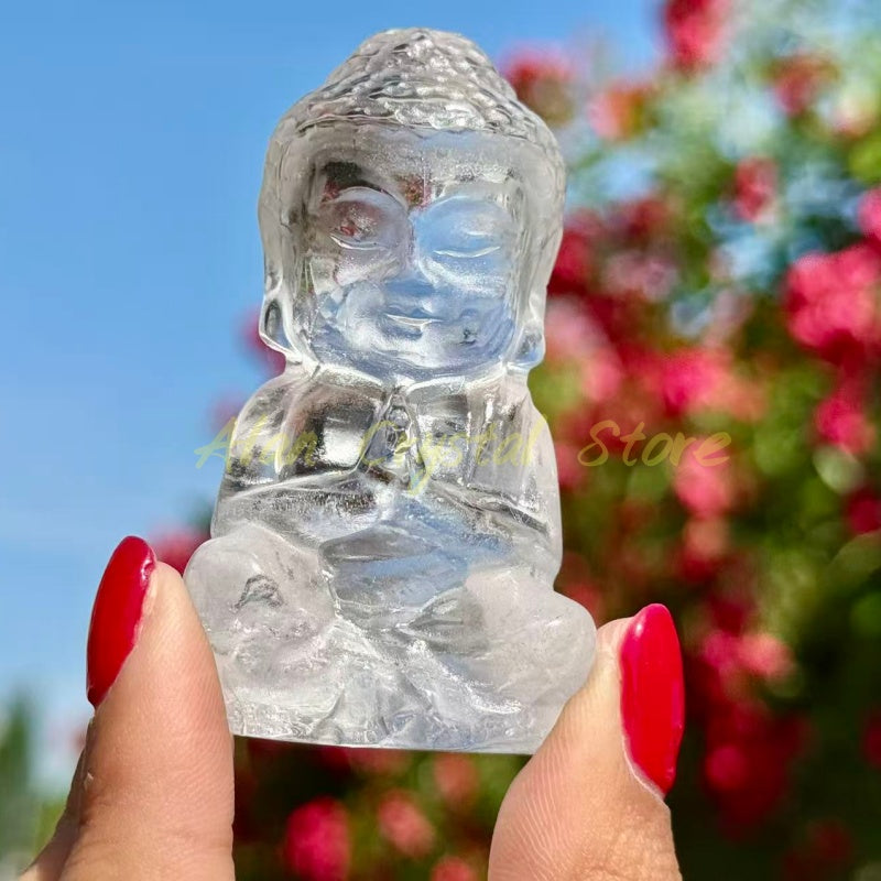 Clear Quartz Buddha Carving