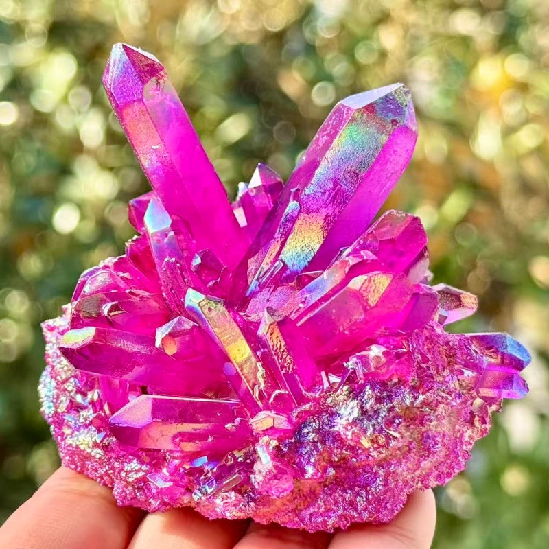 Electroplate Crystal Quartz Cluster.1PC