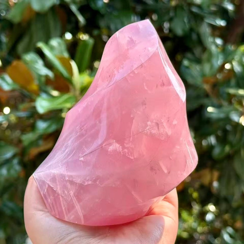 Natural Rose Quartz Torch.