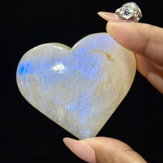 Natural MoonStone Heart.