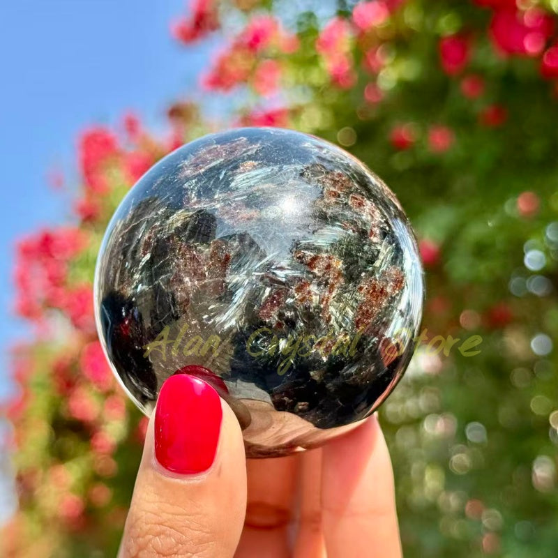Astrophyllite & Garnet Sphere