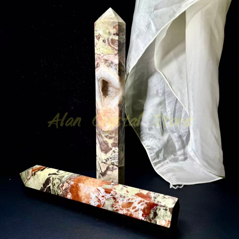 Natural Money Agate Tower,Large Size Tower.