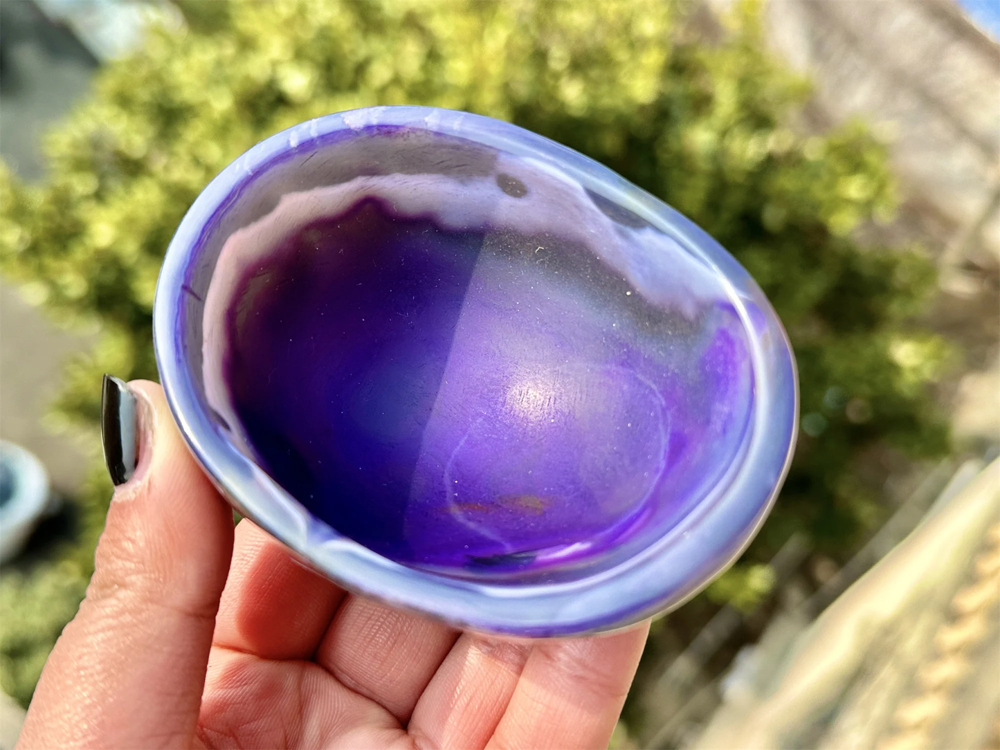 3 inches+ Rainbow Agate Bowl.Hand Carved Bowl.